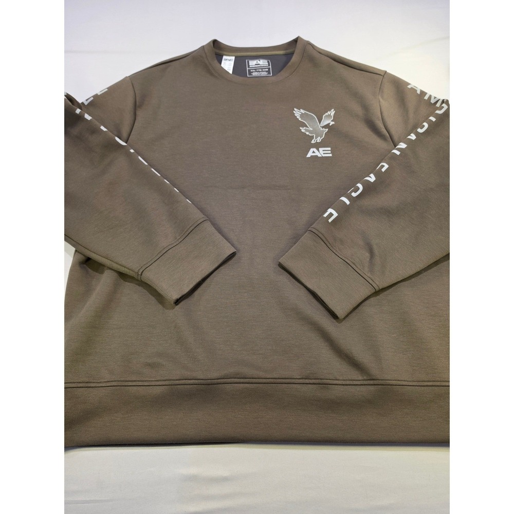 American Eagle Mens XXL Graphic Sleeve Logo Crewneck Sweatshirt Activewear